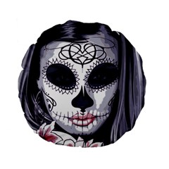 Sugar Skull Standard 15  Premium Round Cushions by StarvingArtisan