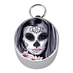 Sugar Skull Mini Silver Compasses Front