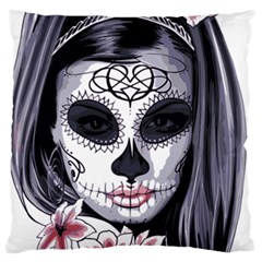 Sugar Skull Large Flano Cushion Case (one Side) by StarvingArtisan