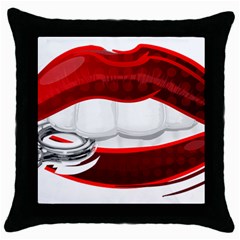 Bite Me Throw Pillow Case (Black)