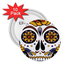 Sugar Skull 2 25  Buttons (10 Pack) 