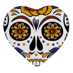 Sugar Skull Heart Ornament (two Sides) by StarvingArtisan