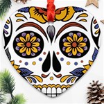 Sugar Skull Heart Ornament (Two Sides) Front