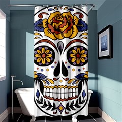 Sugar Skull Shower Curtain 36  X 72  (stall)  by StarvingArtisan