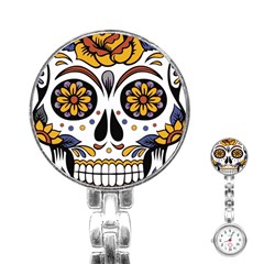 Sugar Skull Stainless Steel Nurses Watch by StarvingArtisan