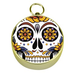 Sugar Skull Gold Compasses by StarvingArtisan