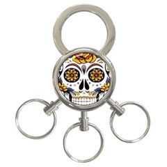 Sugar Skull 3-ring Key Chains by StarvingArtisan