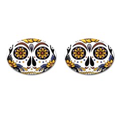 Sugar Skull Cufflinks (oval) by StarvingArtisan