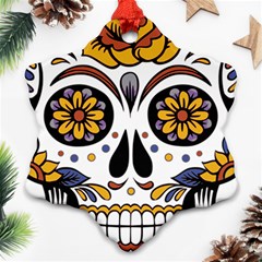 Sugar Skull Snowflake Ornament (two Sides) by StarvingArtisan