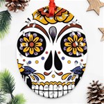 Sugar Skull Oval Filigree Ornament (Two Sides) Front