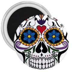 Cranium Sugar Skull 3  Magnets by StarvingArtisan