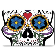 Cranium Sugar Skull Large Doormat  by StarvingArtisan