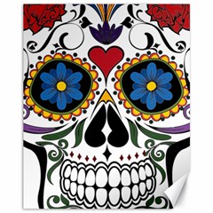 Cranium Sugar Skull Canvas 11  X 14   by StarvingArtisan