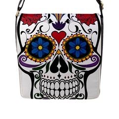 Cranium Sugar Skull Flap Messenger Bag (l)  by StarvingArtisan