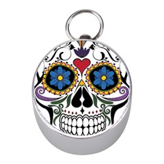 Cranium Sugar Skull Mini Silver Compasses by StarvingArtisan