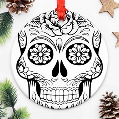 Sugar Skull Ornament (round) by StarvingArtisan