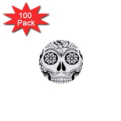 Sugar Skull 1  Mini Buttons (100 Pack) 