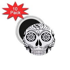 Sugar Skull 1 75  Magnets (10 Pack) 