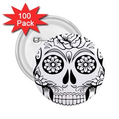 Sugar Skull 2 25  Buttons (100 Pack) 