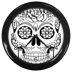 Sugar Skull Wall Clocks (black) by StarvingArtisan