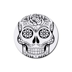 Sugar Skull Rubber Round Coaster (4 Pack) 