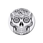 Sugar Skull Rubber Round Coaster (4 pack)  Front