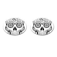 Sugar Skull Cufflinks (oval) by StarvingArtisan