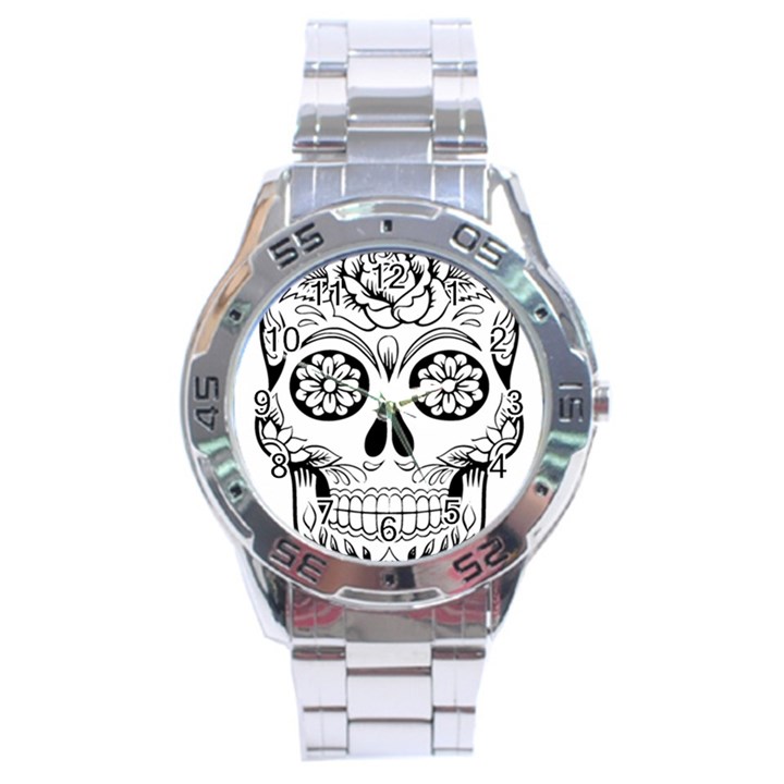 Sugar Skull Stainless Steel Analogue Watch