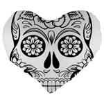 Sugar Skull Large 19  Premium Heart Shape Cushions Back