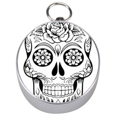 Sugar Skull Silver Compasses by StarvingArtisan