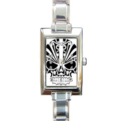 Tribal Sugar Skull Rectangle Italian Charm Watch by StarvingArtisan