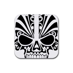 Tribal Sugar Skull Rubber Coaster (square)  by StarvingArtisan