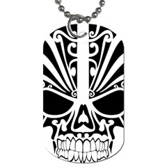 Tribal Sugar Skull Dog Tag (one Side) by StarvingArtisan