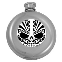 Tribal Sugar Skull Round Hip Flask (5 Oz) by StarvingArtisan