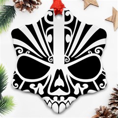 Tribal Sugar Skull Snowflake Ornament (two Sides) by StarvingArtisan