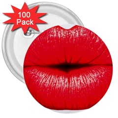 Oooooh Lips 3  Buttons (100 Pack)  by StarvingArtisan