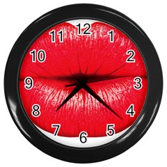 Oooooh Lips Wall Clocks (black) by StarvingArtisan