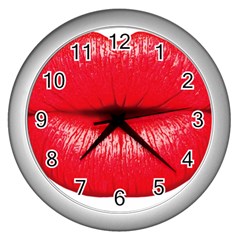 Oooooh Lips Wall Clocks (silver) 