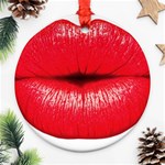 Oooooh Lips Round Ornament (Two Sides) Front