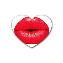 Oooooh Lips Heart Coaster (4 Pack)  by StarvingArtisan