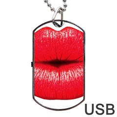 Oooooh Lips Dog Tag Usb Flash (two Sides) by StarvingArtisan