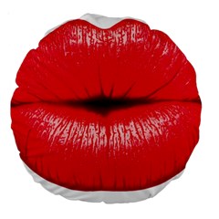 Oooooh Lips Large 18  Premium Round Cushions by StarvingArtisan