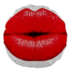 Oooooh Lips Large 18  Premium Flano Round Cushions by StarvingArtisan