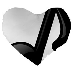 Music Note  Large 19  Premium Heart Shape Cushions