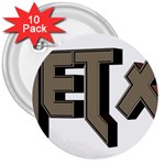 Heavy Metal  3  Buttons (10 pack)  Front