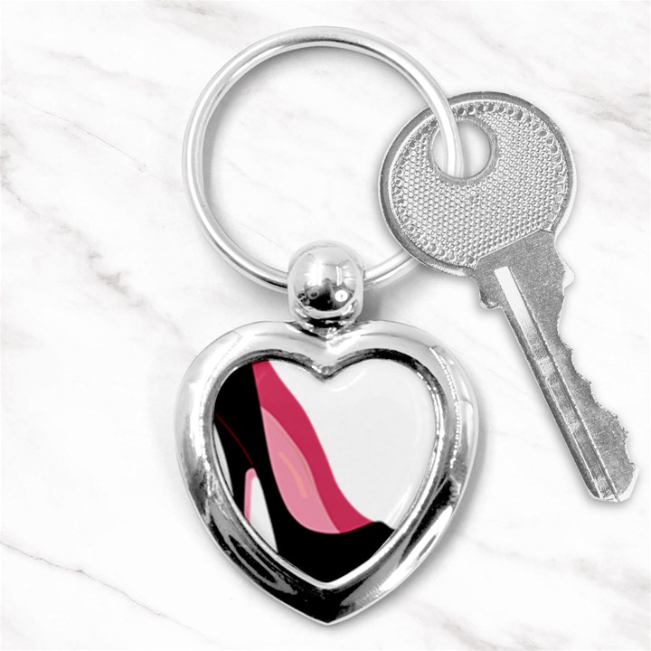 Black Stiletto Heels Key Chains (Heart) 