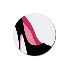 Black Stiletto Heels Rubber Round Coaster (4 Pack)  by StarvingArtisan