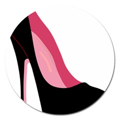 Black Stiletto Heels Magnet 5  (round) by StarvingArtisan