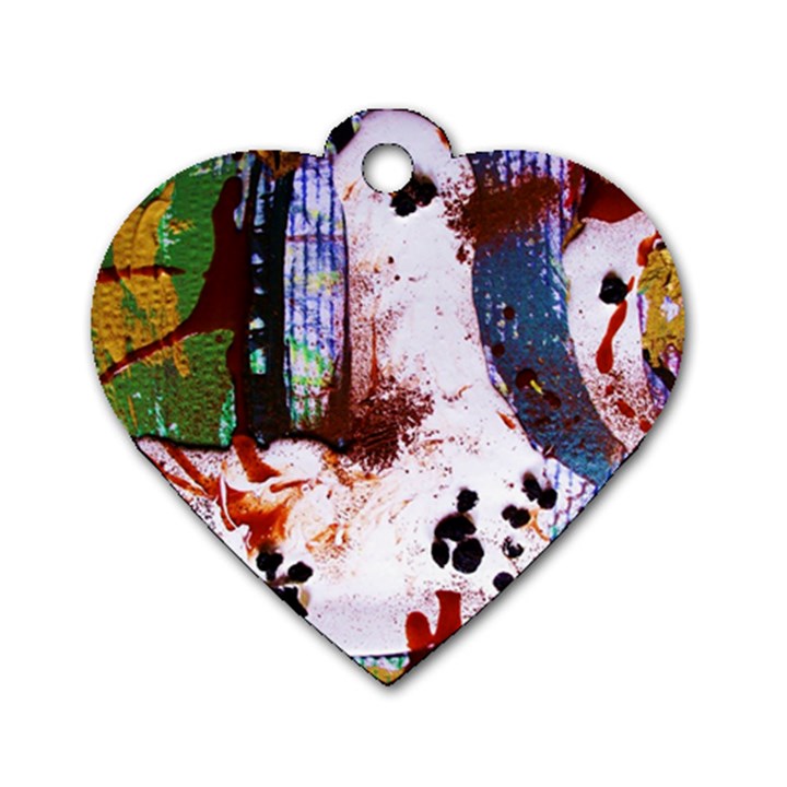 Doves Match 1 Dog Tag Heart (Two Sides)