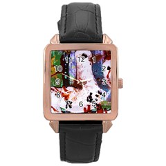 Doves Match 1 Rose Gold Leather Watch  by bestdesignintheworld